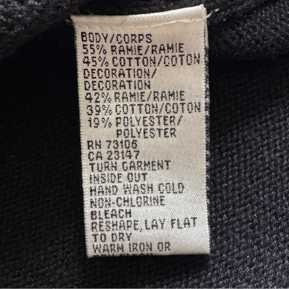 Vintage Talbots Dragonfly Cardigan Sweater Womens Large Black Embroidered Beads - Picture 11 of 12